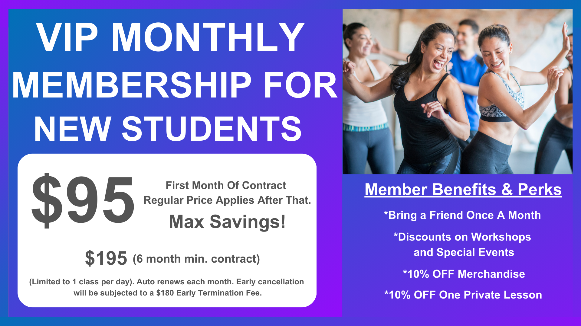 SPECIAL INTRO OFFER VIP MONTHLY MEMBERSHIP