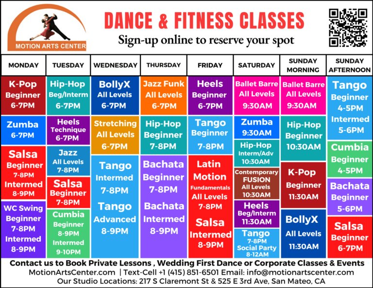 Schedule – Motion Arts Center Dance Fitness Studio